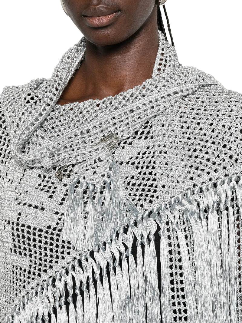 CUPRO AND SILK ROSA CAPE SHAWL