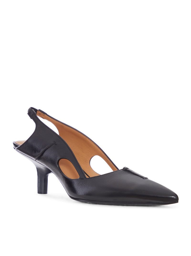 LEATHER SLINGBACK WITH CUT-OUT DETAILS