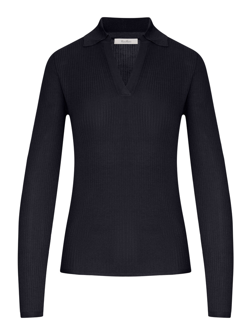CASHMERE AND SILK POLO SWEATER