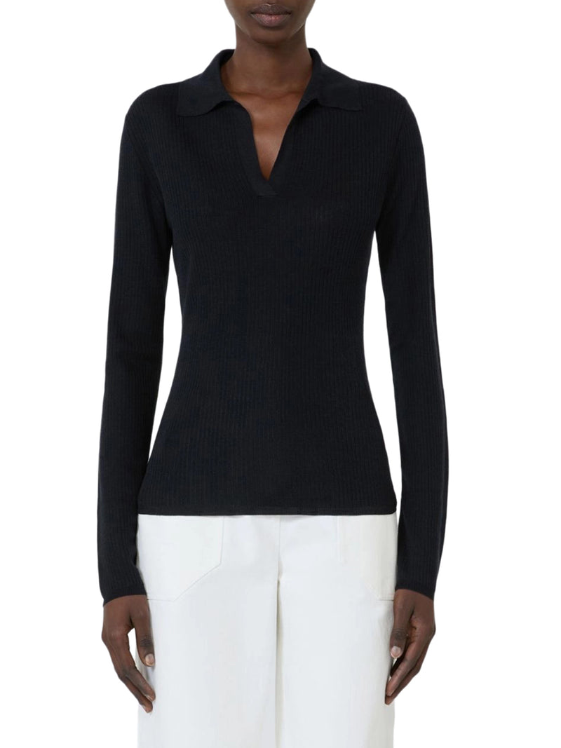 CASHMERE AND SILK POLO SWEATER