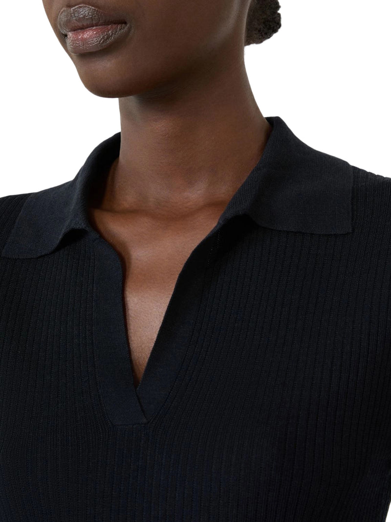CASHMERE AND SILK POLO SWEATER