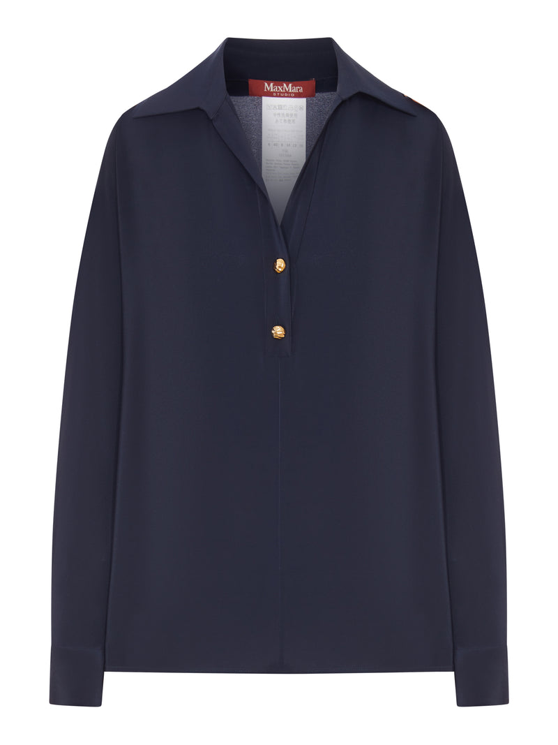 CREPE DE CHINE POLO SHIRT