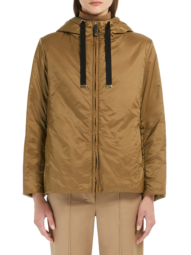 PADDED JACKET WITH HOOD IN WATERPROOF CANVAS