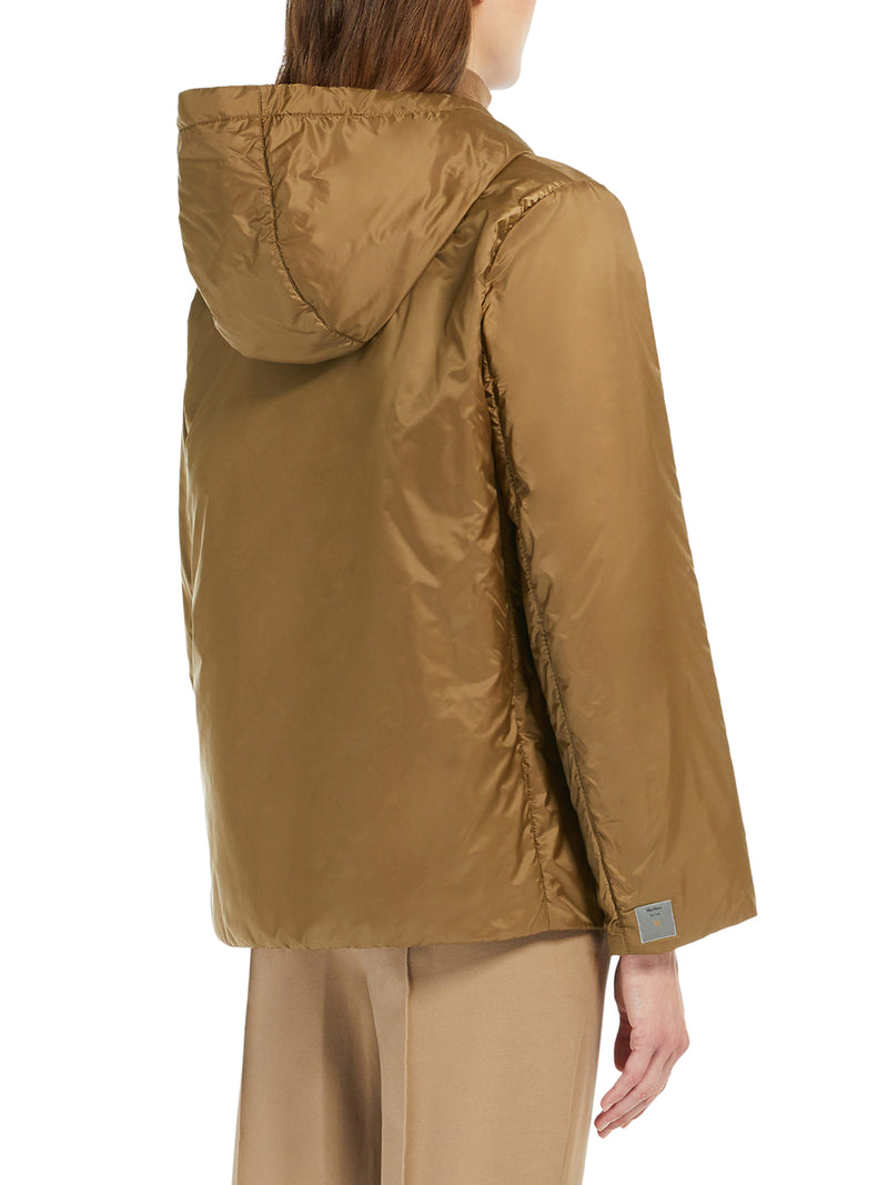 PADDED JACKET WITH HOOD IN WATERPROOF CANVAS