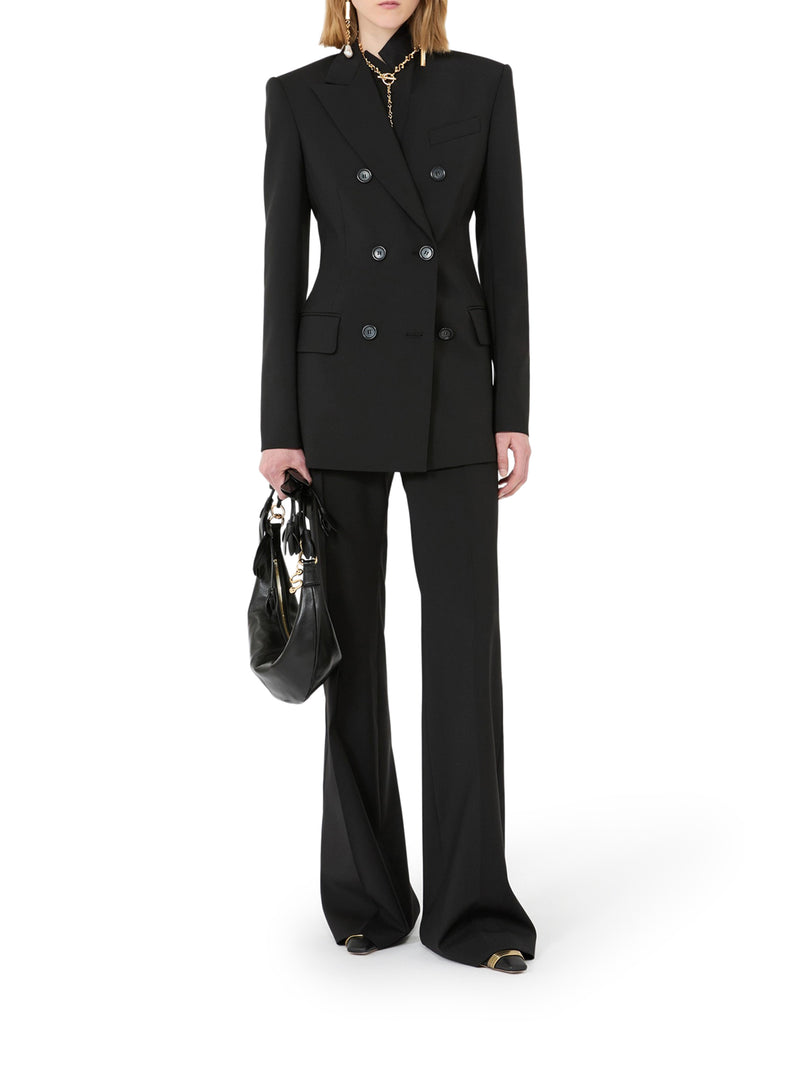 FLARED TROUSERS IN PURE NATURAL STRETCH WOOL