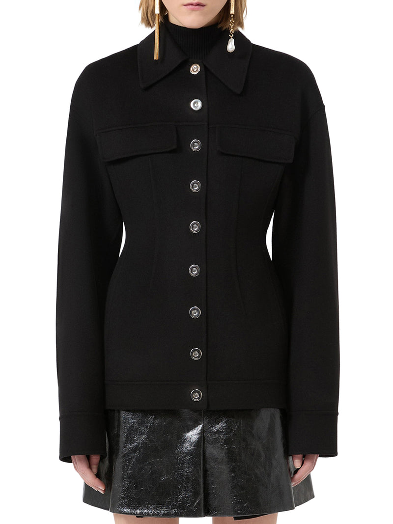 SHAPED OVERSHIRT IN PURE WOOL
