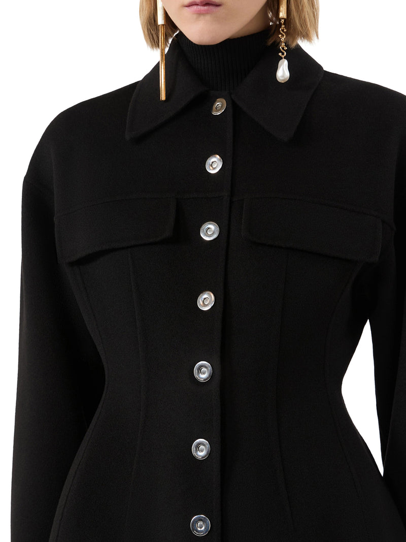SHAPED OVERSHIRT IN PURE WOOL