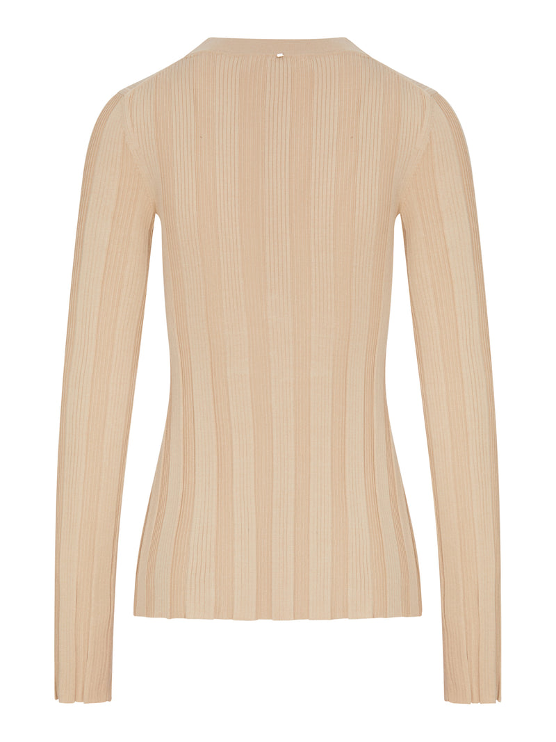 SLIM RIBBED VISCOSE CARDIGAN
