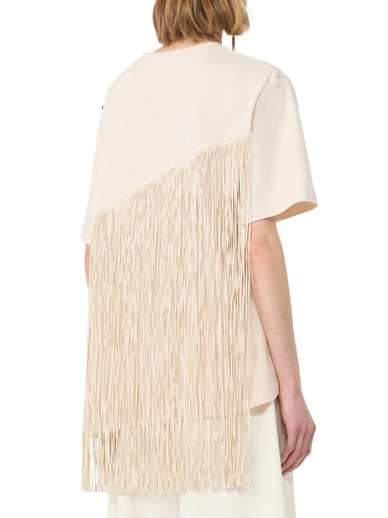 COTTON T-SHIRT WITH FRINGES