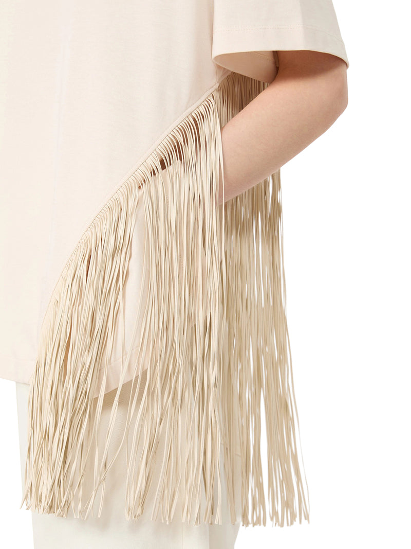 COTTON T-SHIRT WITH FRINGES