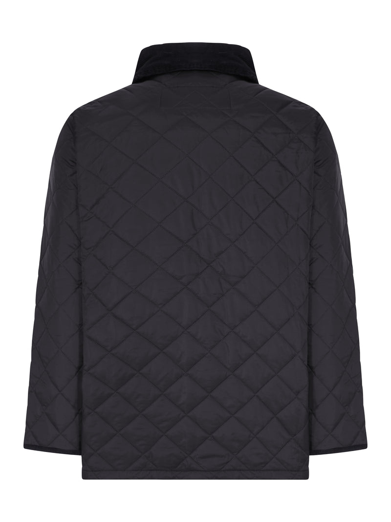 DIAMOND QUILTED JACKET WITH CONTRASTING COLLAR