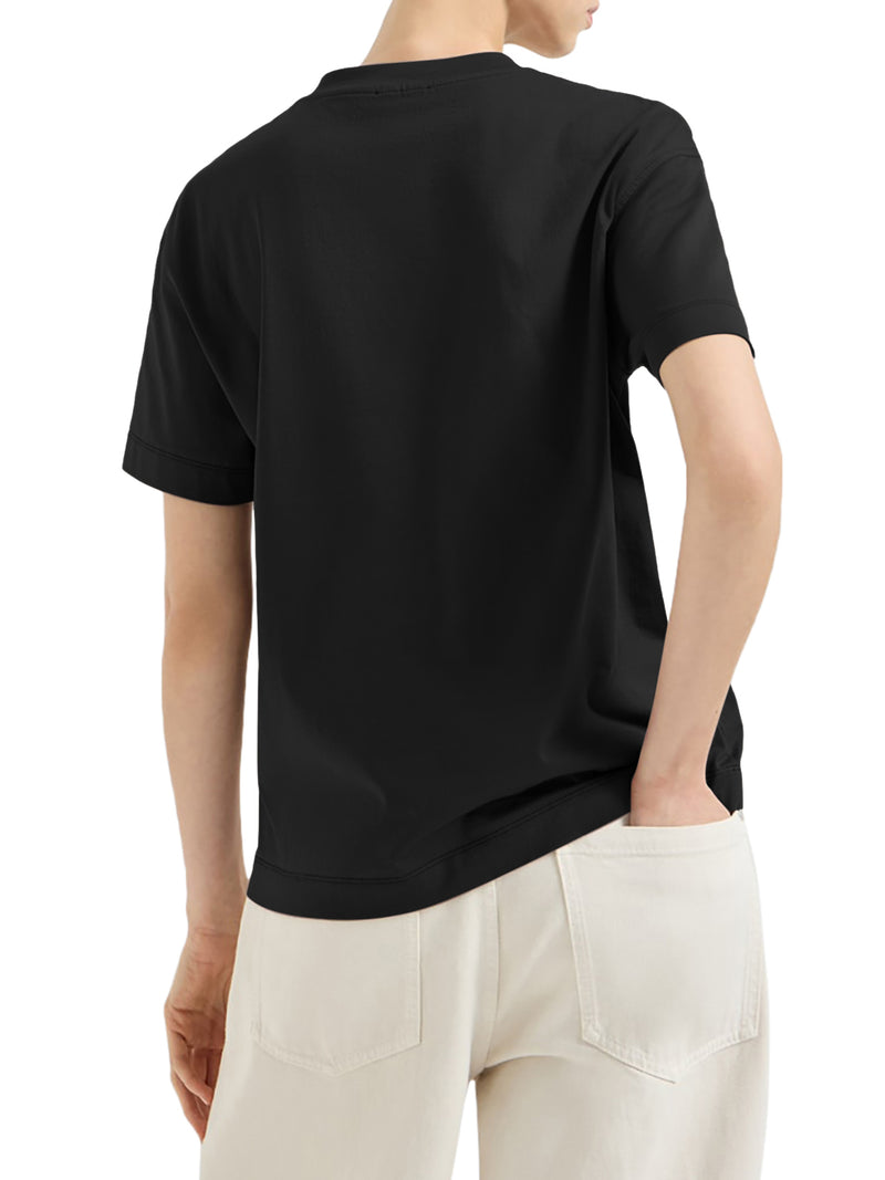 CREW NECK COTTON T-SHIRT WITH MOBILE APPLICATION