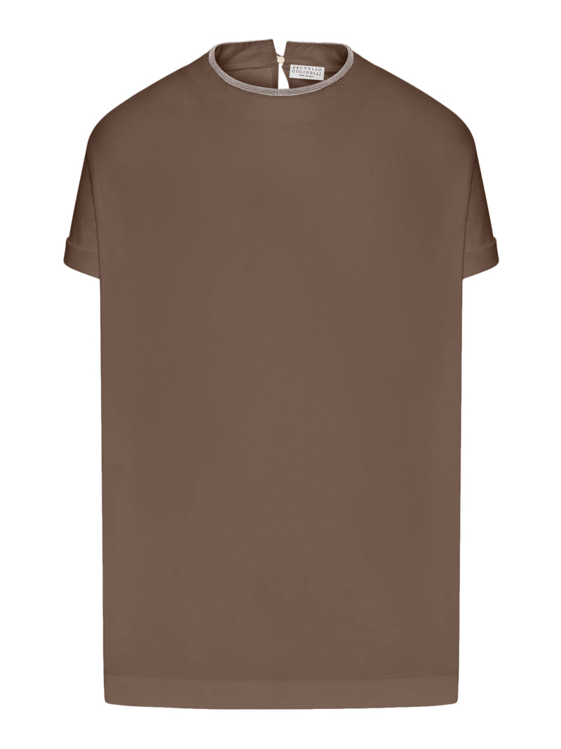 JERSEY T-SHIRT WITH PRECIOUS FAUX LAYERING