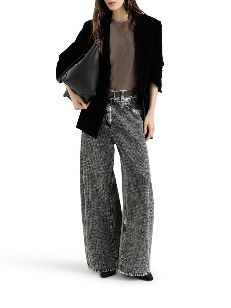 JERSEY T-SHIRT WITH PRECIOUS FAUX LAYERING