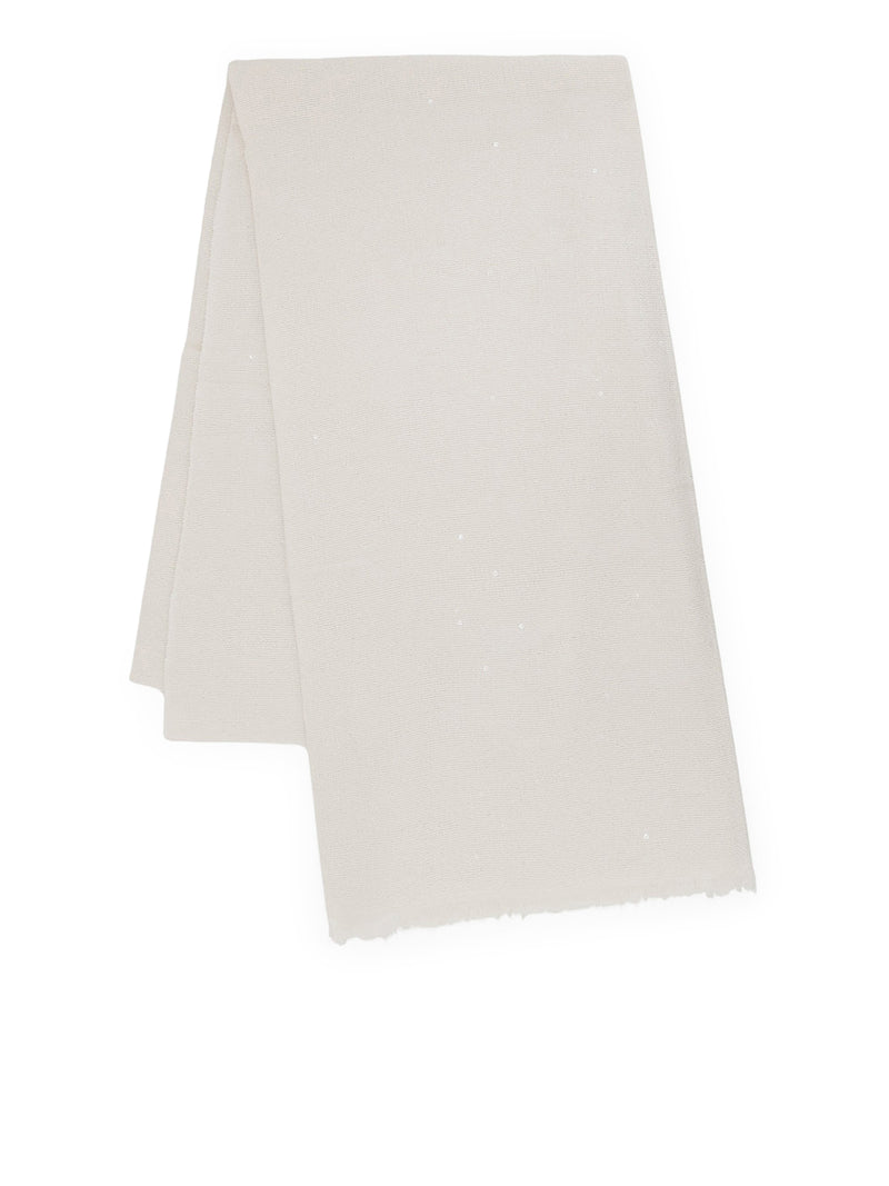 CASHMERE AND SILK SCARF WITH SEQUINS