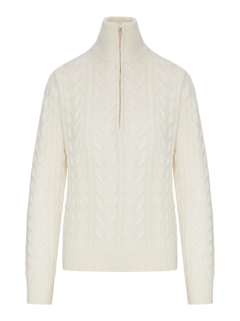 WOOL SWEATER WITH CABLE KNIT