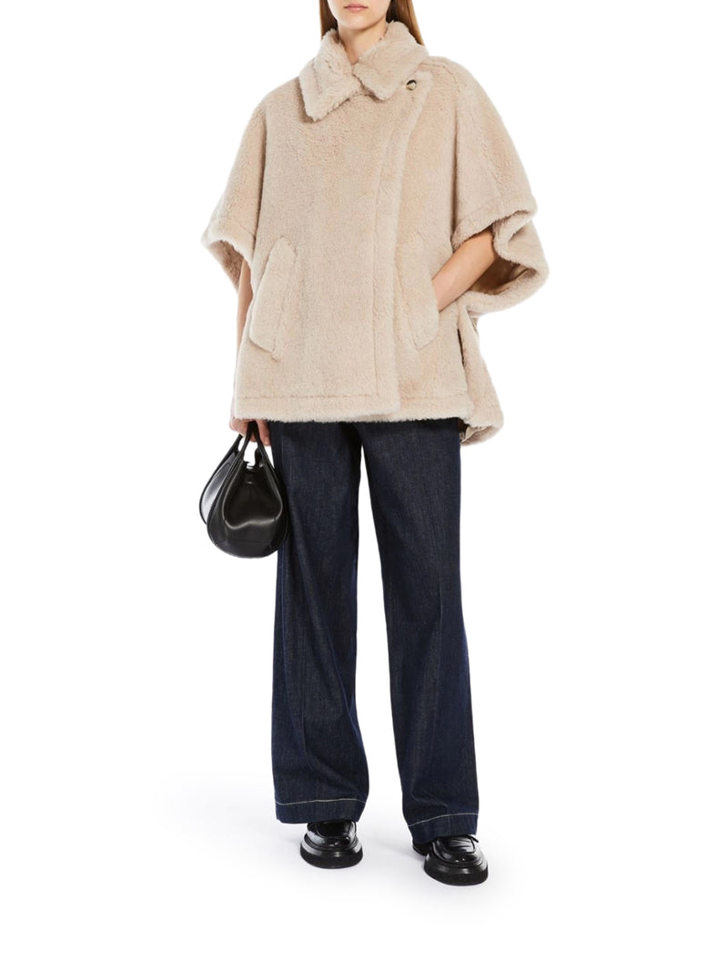 ALPACA AND WOOL BLEND TEDDY CAPE