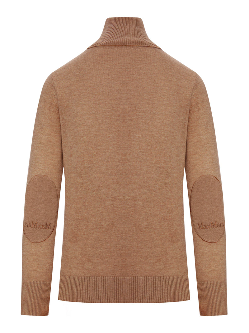 KNIT TURTLENECK SWEATER WITH PATCHES ON THE ELBOWS
