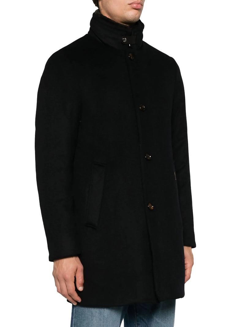 CASHMERE BLEND COAT WITH FUR COLLAR