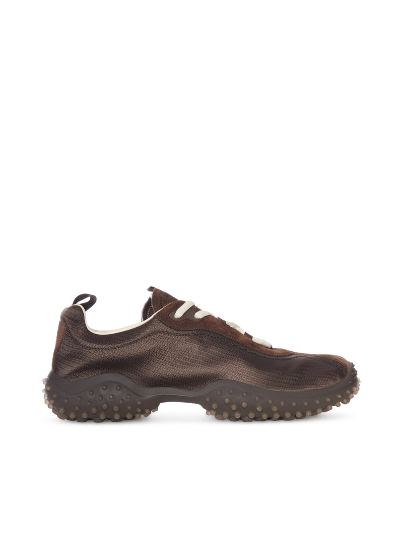 NYLON TECH AND SUEDE SNEAKERS