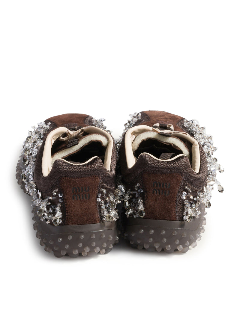 BUBBLE SNEAKERS IN TECHNICAL FABRIC AND SUEDE WITH EMBROIDERY