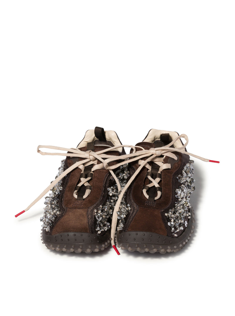 BUBBLE SNEAKERS IN TECHNICAL FABRIC AND SUEDE WITH EMBROIDERY