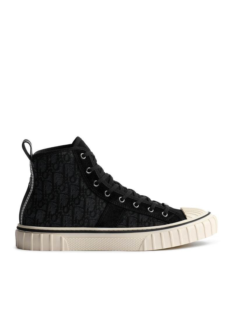 HOOPER HIGH SNEAKER IN BLACK OBLIQUE JACQUARD