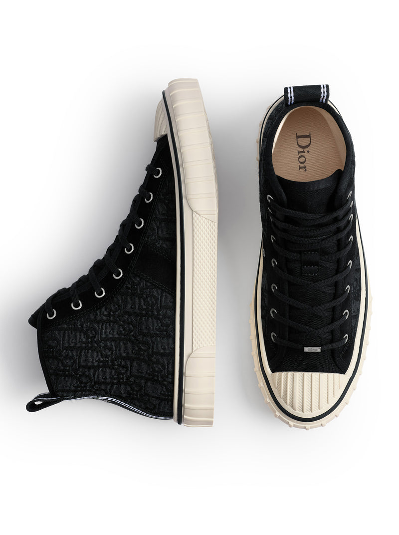 HOOPER HIGH SNEAKER IN BLACK OBLIQUE JACQUARD