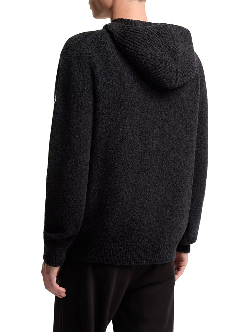 BOUCLÉ WOOL-BLEND ZIP-UP HOODIE