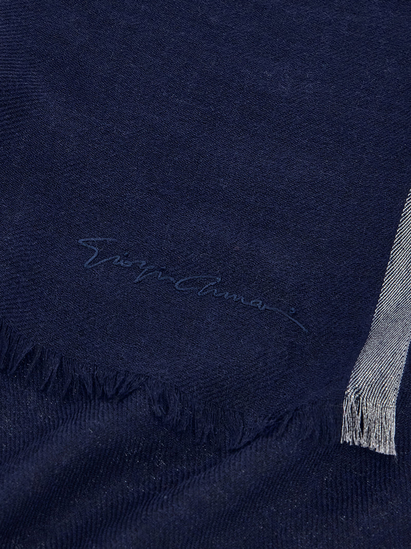 CASHMERE AND SILK STOLE WITH SHINY VISCOSE EDGE