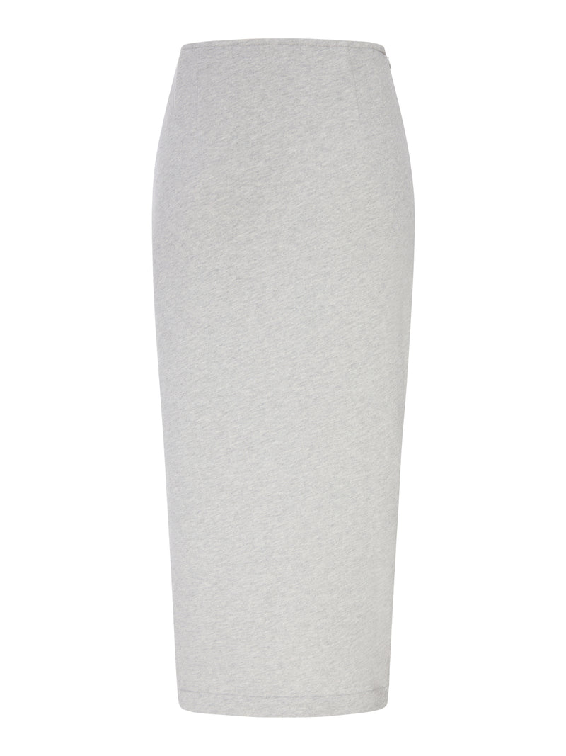 JERSEY MIDI SKIRT WITH SIDE DRAPING