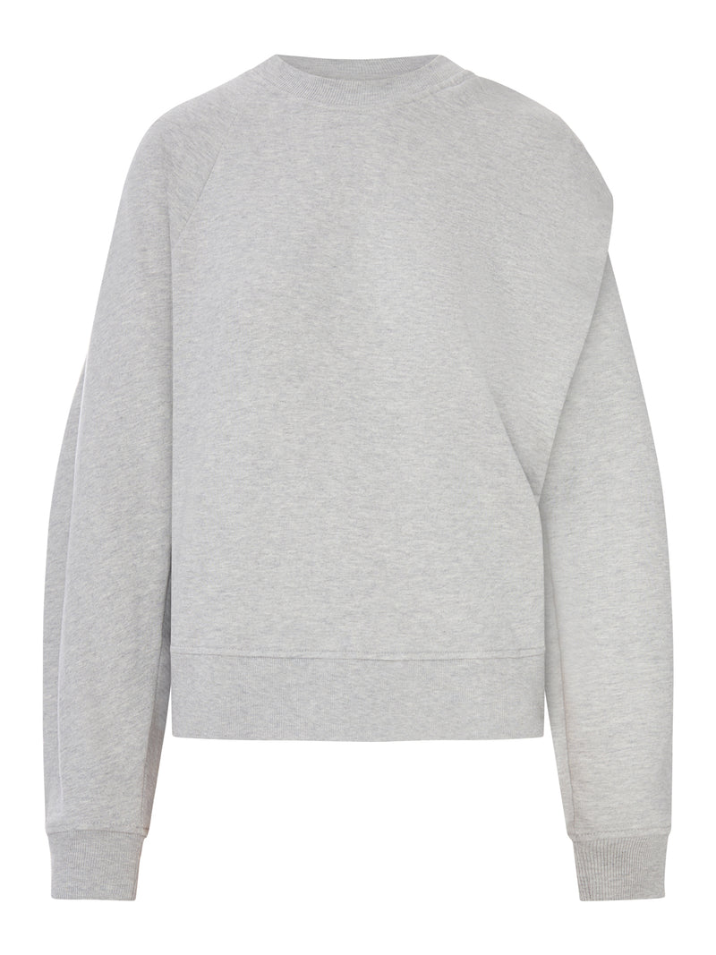 COTTON SWEATSHIRT WITH DRAPE ON THE BACK