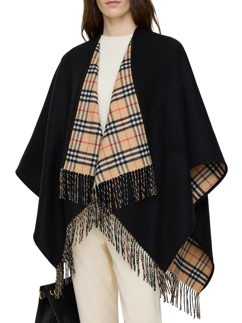 REVERSIBLE CHECK WOOL CAPELET
