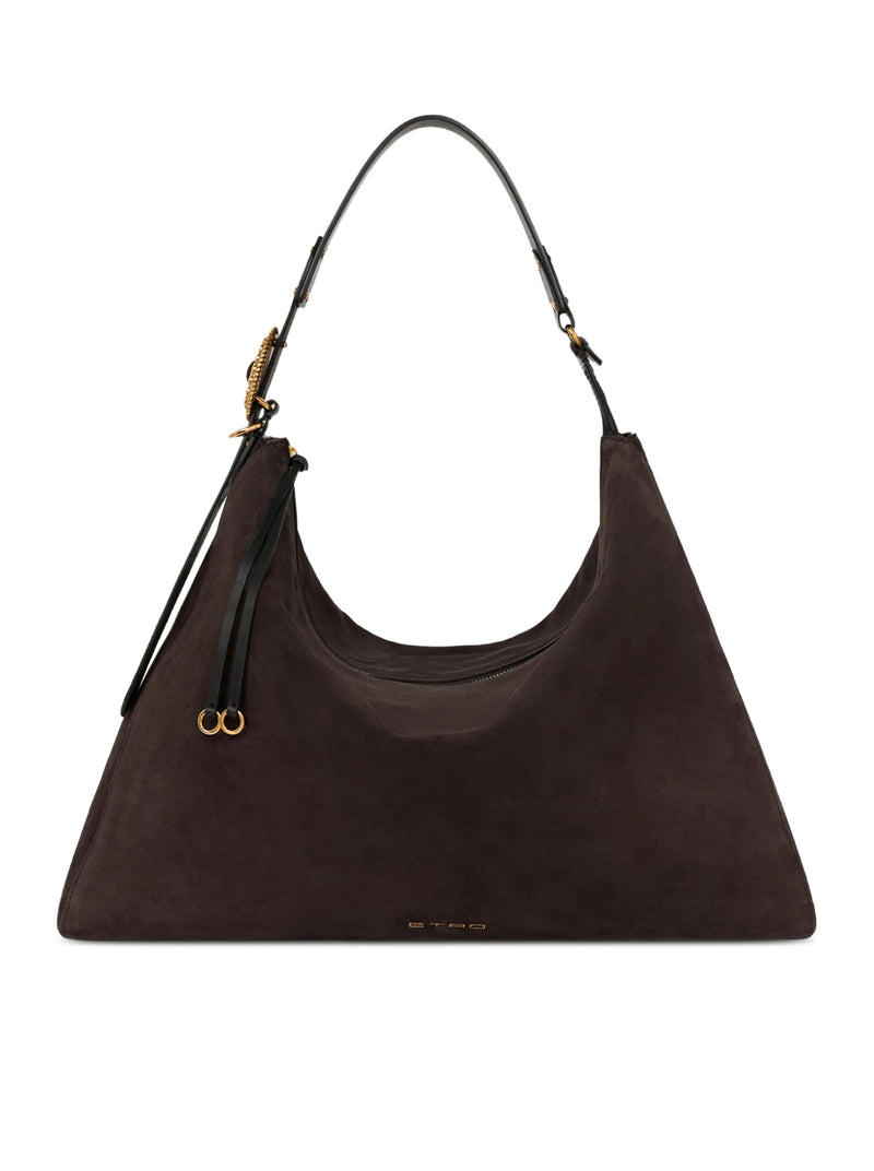 HOBO ROSETTE SUEDE BAG
