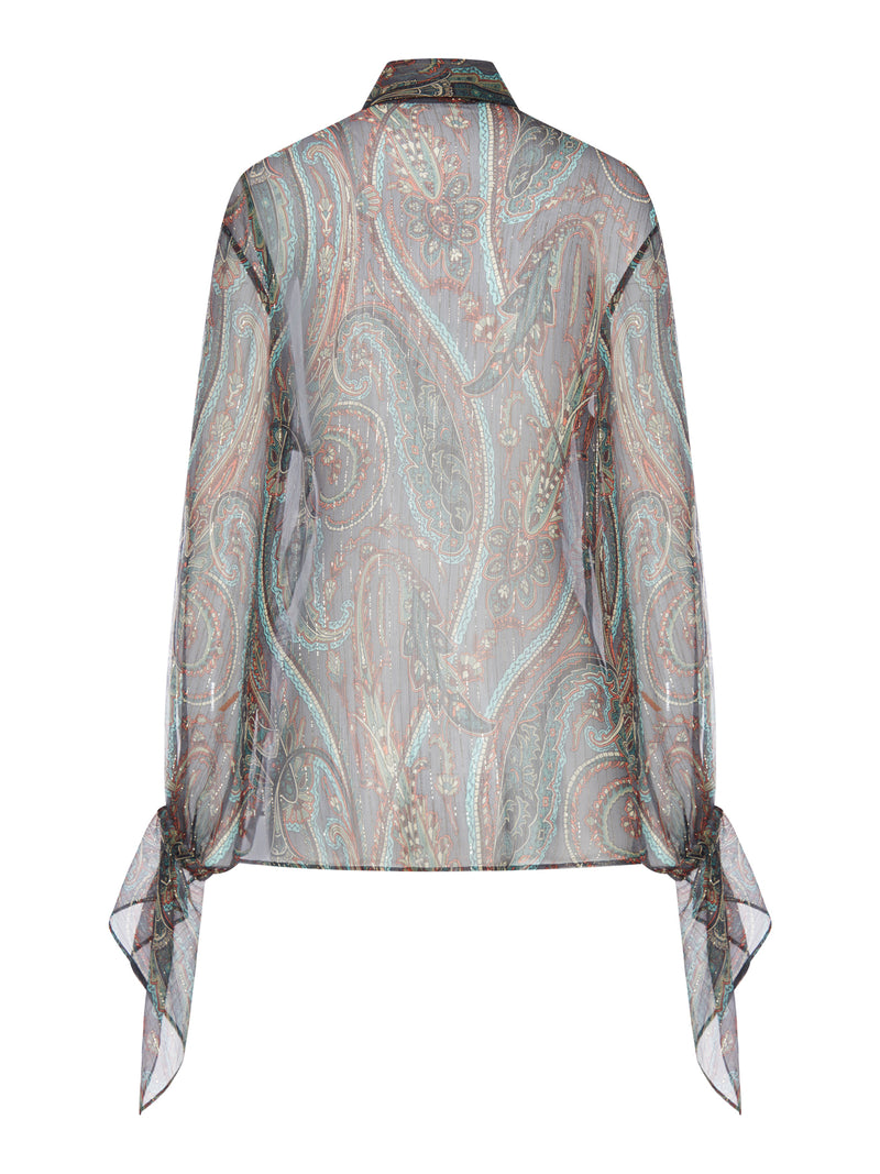 SHEER SILK SHIRT WITH PAISLEY PRINT