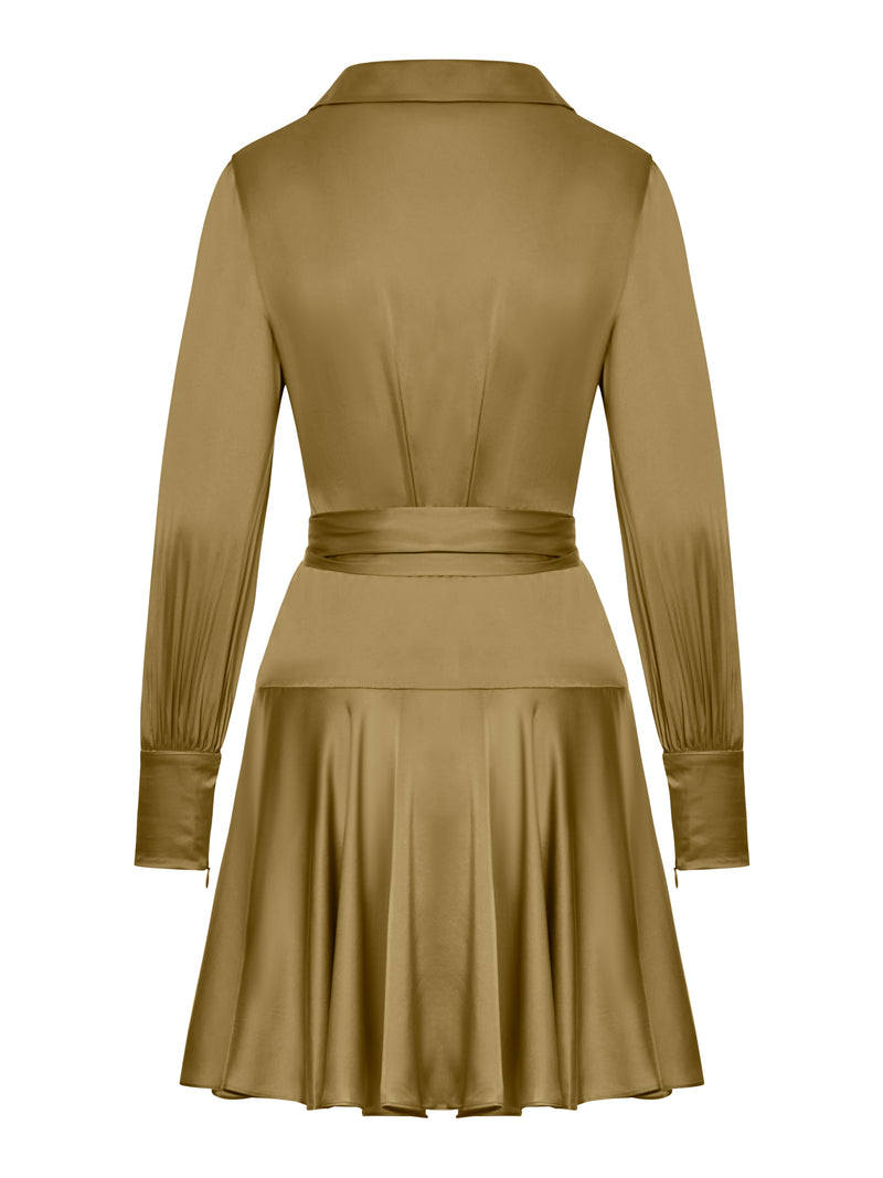 SILK WRAP MINI DRESS
