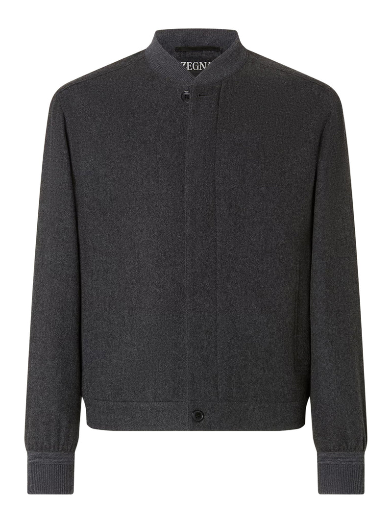 DARK GREY MULTI-MELANGE OASI CASHMERE ELEMENTS BOMBER JACKET