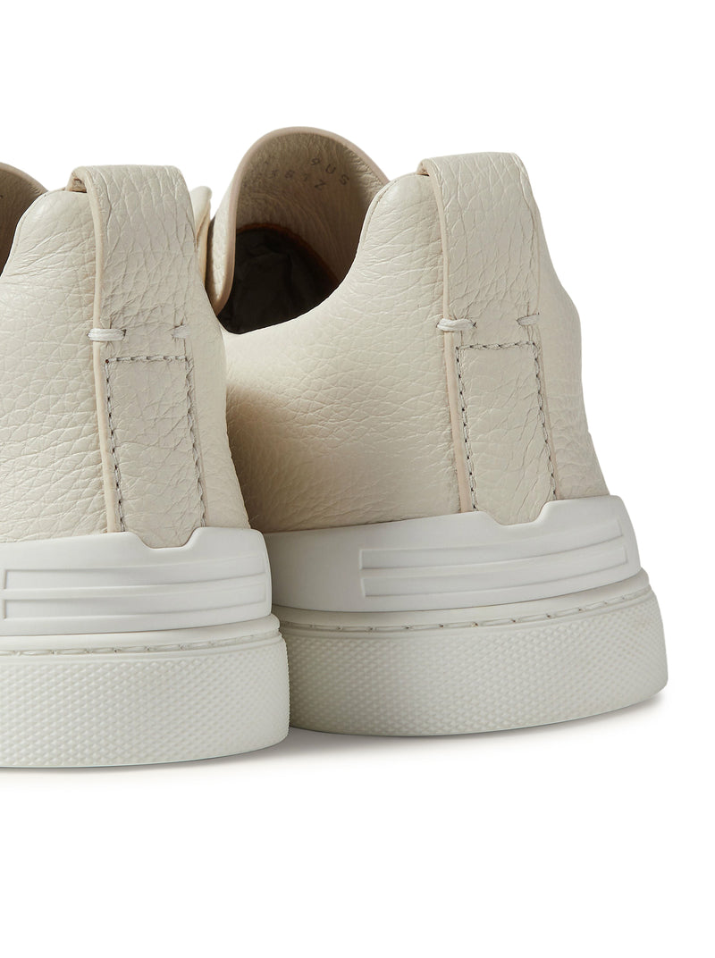 TRIPLE STITCH WHITE LEATHER SNEAKER