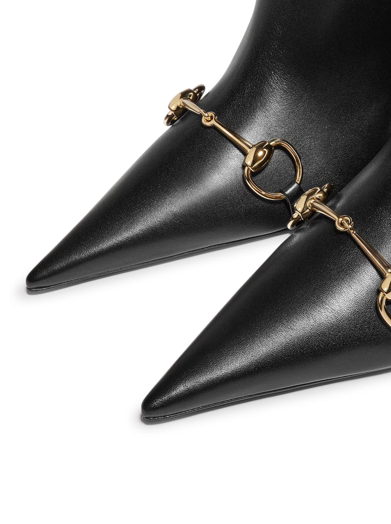 LEATHER SLIP-ON BOOTS WITH HORSEBIT