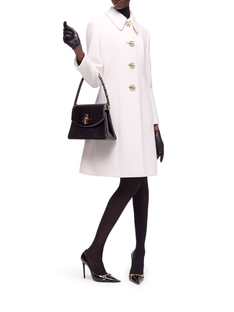 WOOL NATTÉ COAT WITH DOUBLE G BUTTON