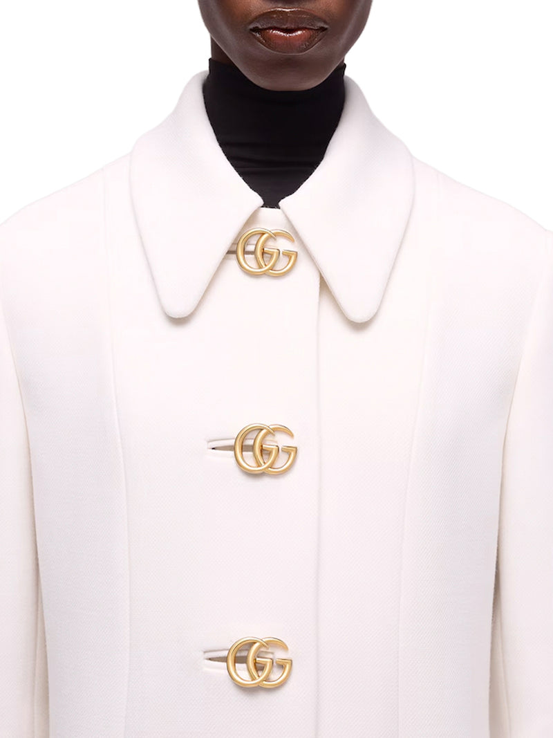 WOOL NATTÉ COAT WITH DOUBLE G BUTTON