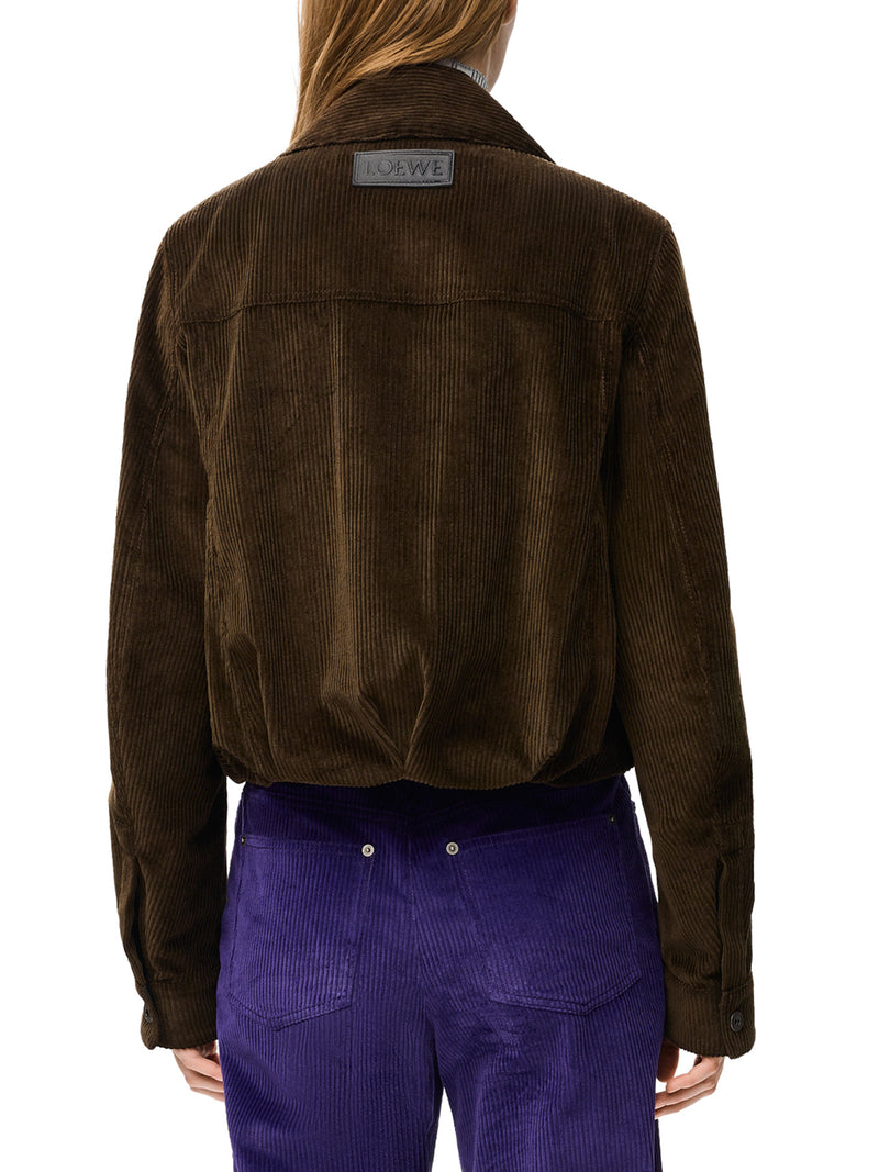 COTTON CORDUROY JACKET WITH A BALLOON SILHOUETTE AND CURVED SLEEVES