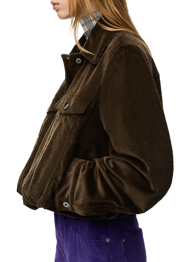COTTON CORDUROY JACKET WITH A BALLOON SILHOUETTE AND CURVED SLEEVES