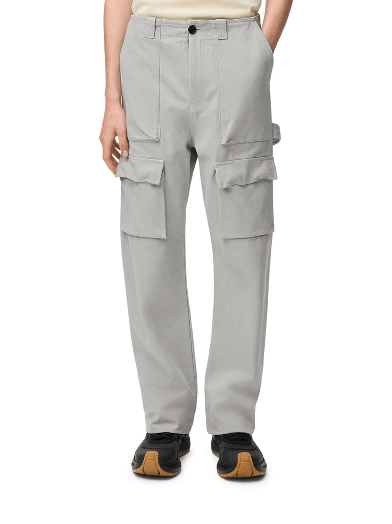COTTON CANVAS CARGO TROUSERS WITH THREAD DETAILING