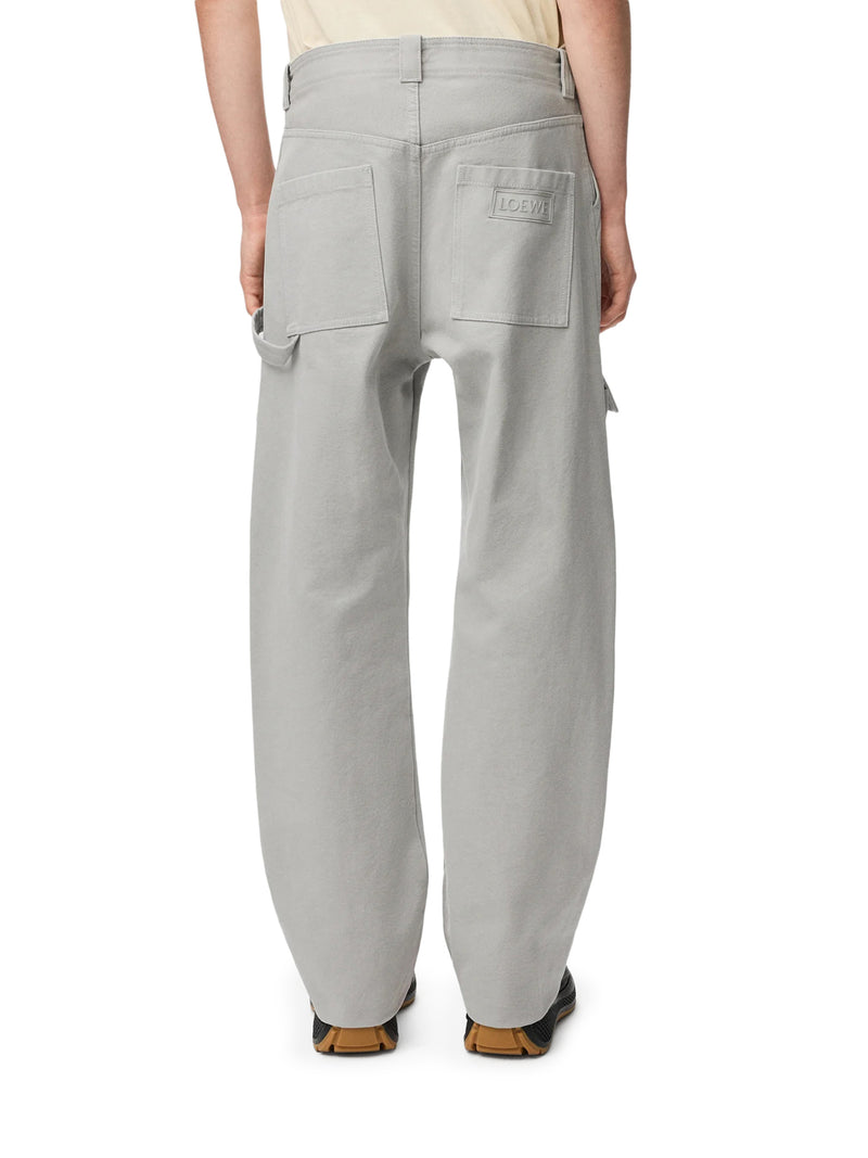 COTTON CANVAS CARGO TROUSERS WITH THREAD DETAILING