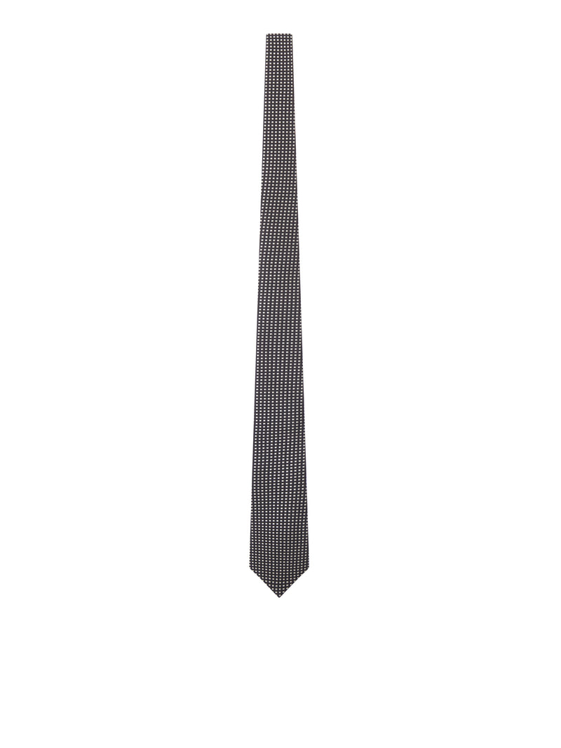 SILK TIE WITH GEOMETRIC MICRO-MOTIF