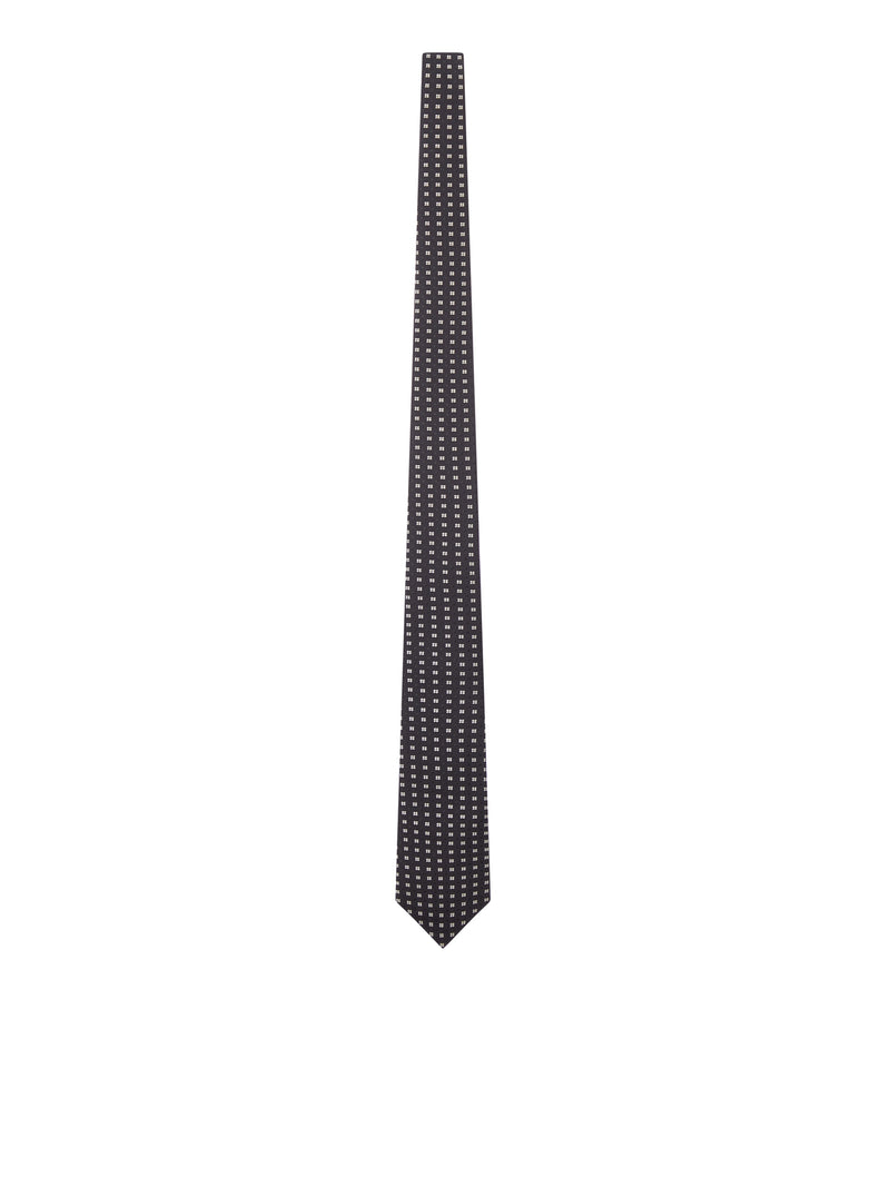 SILK TIE WITH GEOMETRIC MICRO-MOTIF