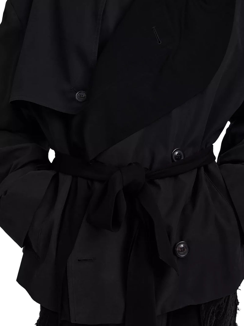 SHORT DRAPED TRENCH COAT