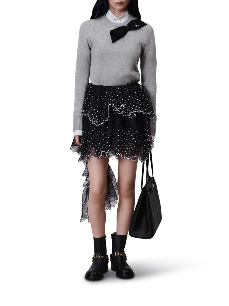 GREY WOOL AND CASHMERE KNIT SWEATER