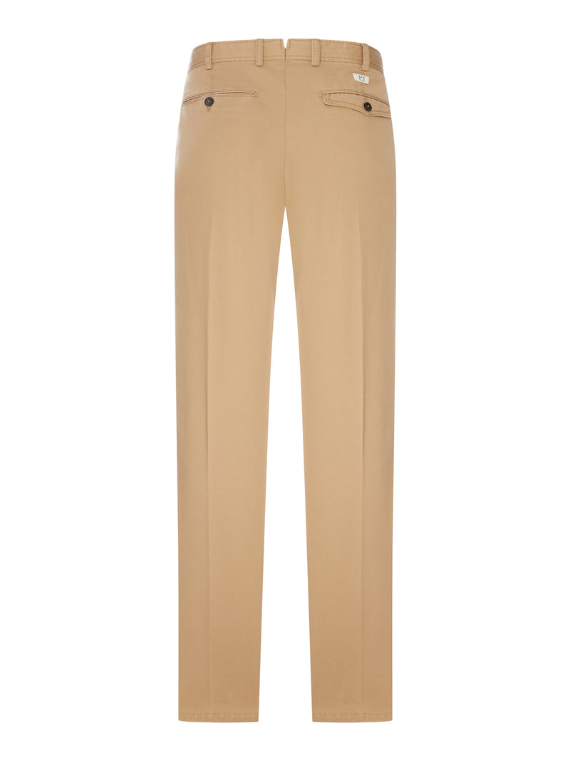 COTTON CHINO TROUSERS WITH IRONED CREASE